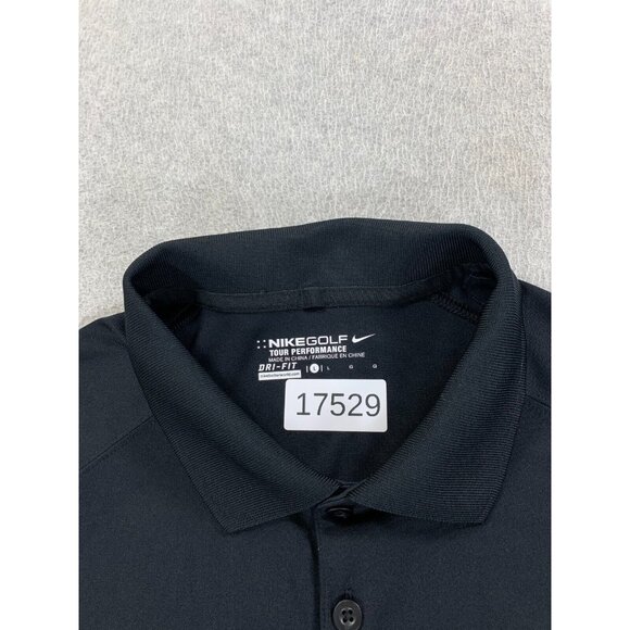 Nike PGA TOUR Dri Fit Performance S/S Golf Polo Shirt‎ (Men's Large) Black - Picture 5 of 11